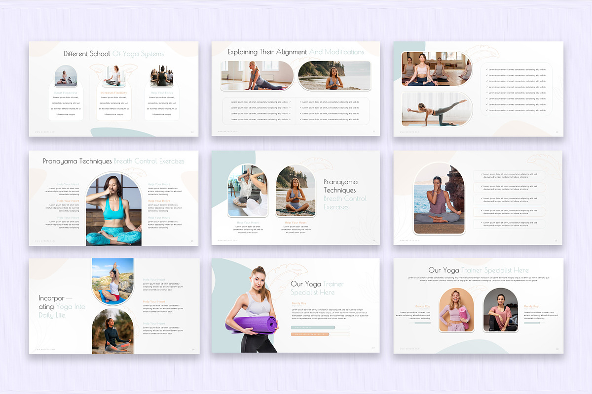Yoga School Presentation Template, a Presentation Template by SlideStack (Photo 3 of 5)