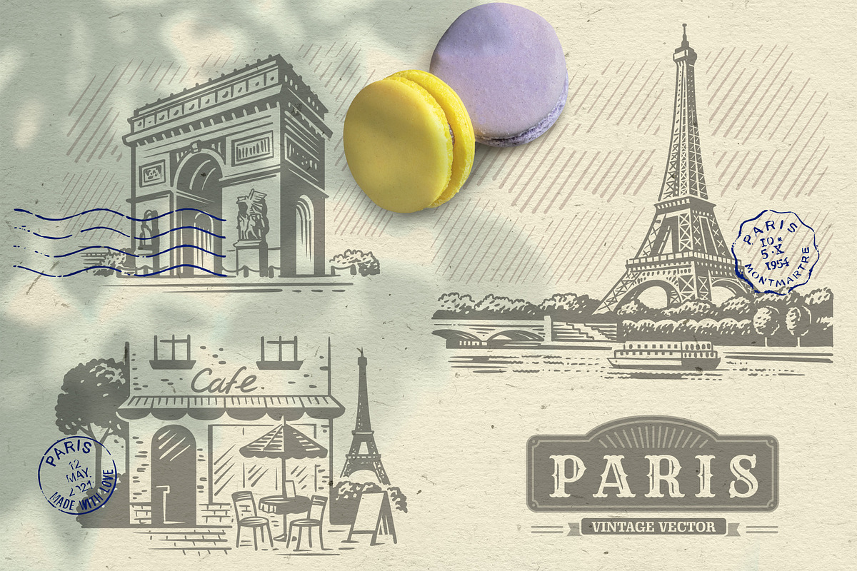 Vintage travel vector set., an Illustration by bioraven (Photo 4 of 12)