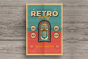 Modern Retro Jukebox Party Flyer, a Flyer Template by Guuver