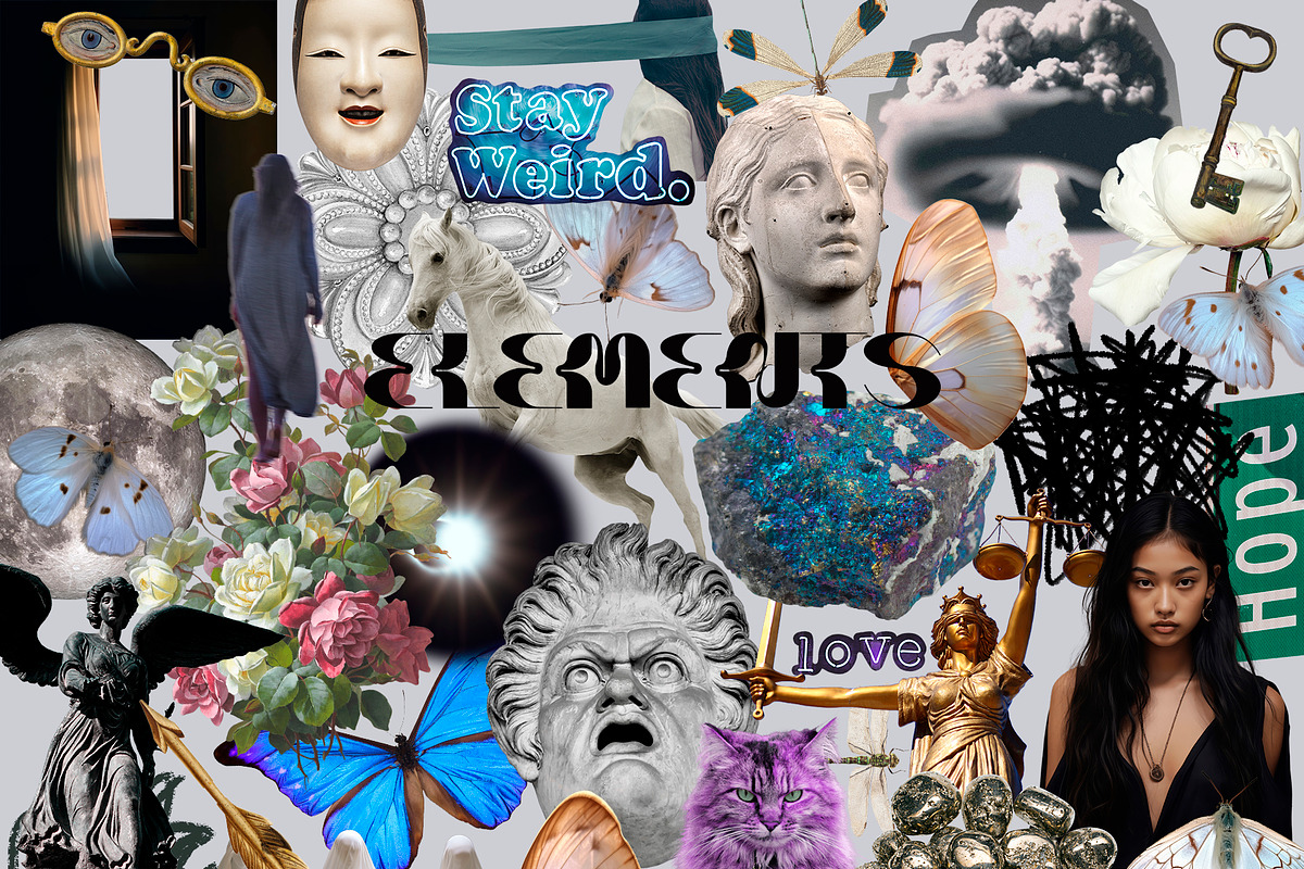 DREAMWEIRDS mixed-media collage set, an Object Graphic by alenaganzhela (Photo 4 of 8)