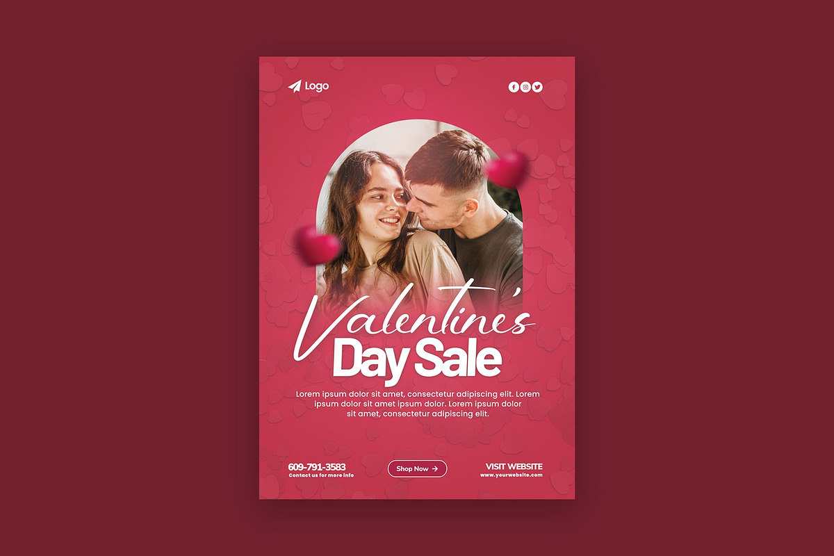 Valentine's Day Romantic Flyer, a Flyer Template by Saman Osama (Photo 3 of 3)