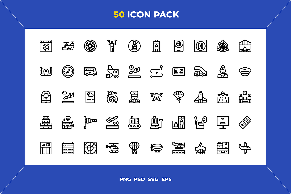Aviation icons, an Outline Icon by Wencory (Photo 1 of 2)
