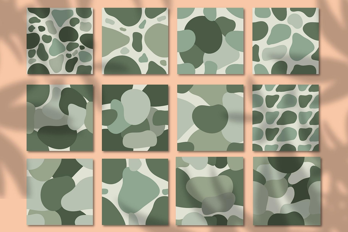 Green Abstract Shapes and Patterns, a Pattern Graphic by bonadigitals (Photo 5 of 7)