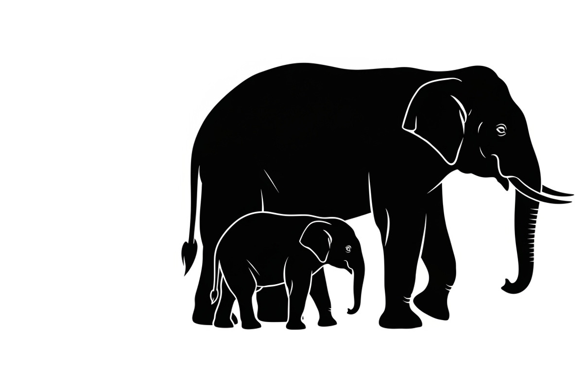 elephant family silhouette design, an Illustration by Amazin_art (Photo 26 of 51)