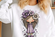 Whimsical Spring Girls Clipart, an Illustration by GatewayDesign (Thumbnail 5 of 6)