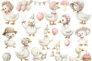 Baby White Goose Birthday Png, an Illustration by JackArt (Thumbnail 4 of 6)