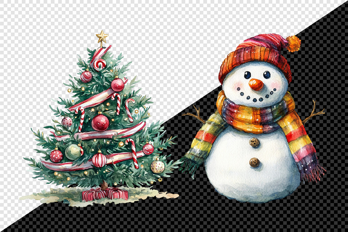 Watercolor Whimsical Christmas PNG, an Illustration by Creative Art (Photo 7 of 10)