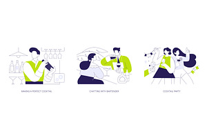 Cocktail bar isolated cartoon vector, a Person Illustration by Visual Generation