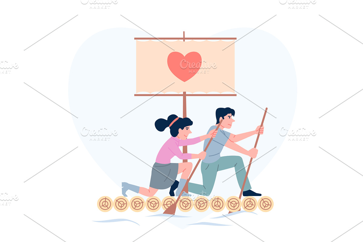 Partnerships in relationship. Woman, a Person Illustration by LadadikArt