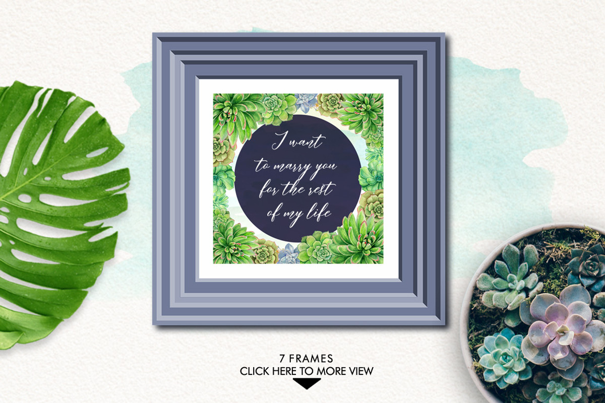 Watercolor Pretty Succulents, an Illustration by Graphobia (Photo 5 of 10)