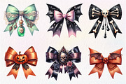 Halloween Coquette Bow Clipart, an Illustration by CreationArt (Thumbnail 5 of 5)