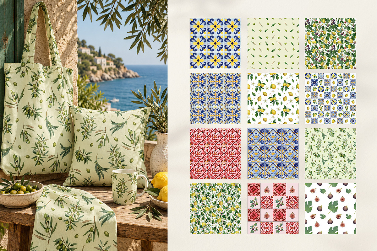 Amalfi Lemon Mediterranean Clipart, a Decorative Illustration by SunnJaneArt (Photo 13 of 17)
