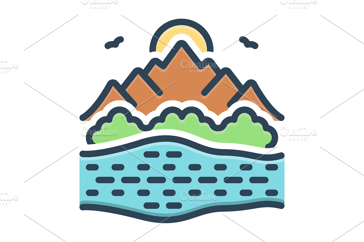 Pond lake color icon, a Duotone Icon by Creative priyanka