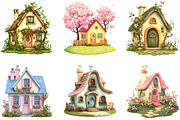 Spring Little Cottage Clipart, an Illustration by Designking (Thumbnail 5 of 5)