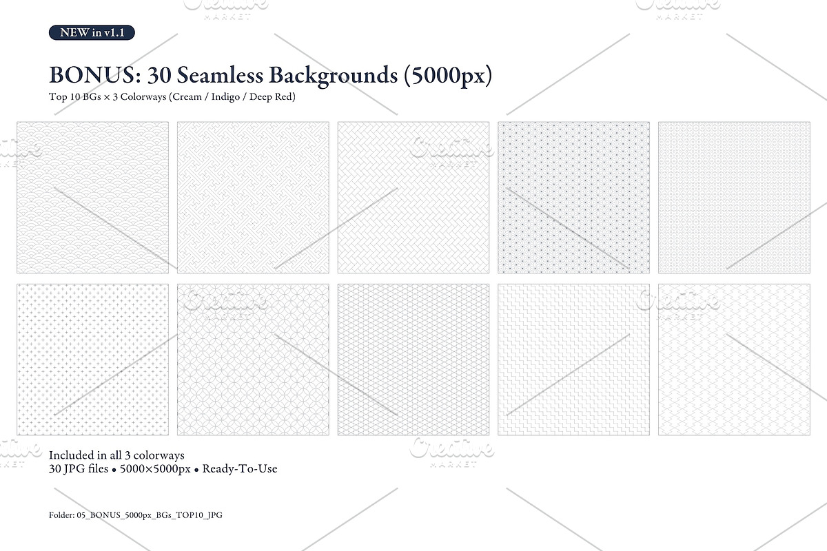 Sashiko Stitch Seamless Patterns, a Pattern Graphic by studio MoShie (Photo 2 of 9)