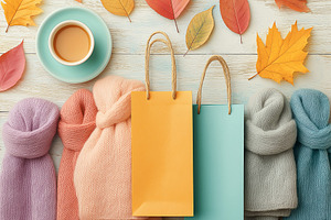 Cozy Fall Aesthetics with Soft Scarv, a Holiday Photo by Ocean Digital Art
