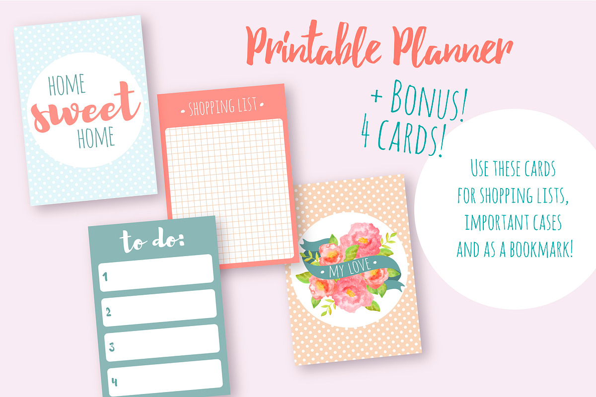 Flower planner - Watercolor Kit!, a Stationery Template by Fresh-shop (Photo 5 of 6)