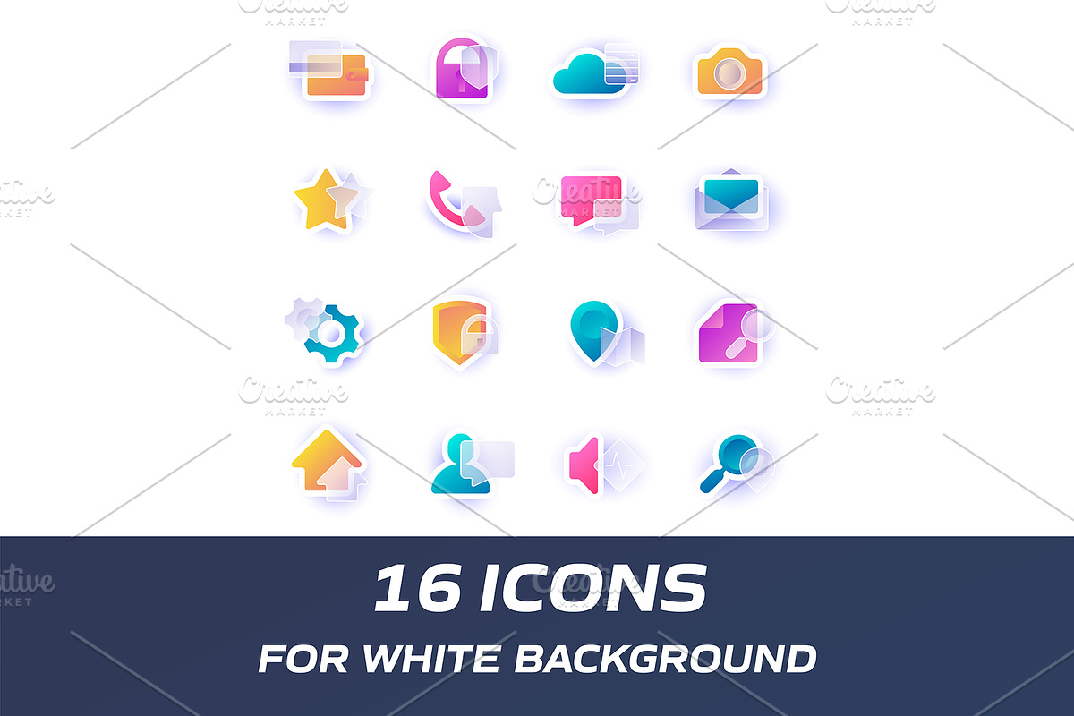 Glass style icons for UX, an Icon by SpaceNymph (Photo 2 of 3)
