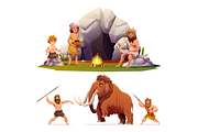 Cavemen Primitive People Collection, a Person Illustration by YG Studio (Thumbnail 3 of 3)