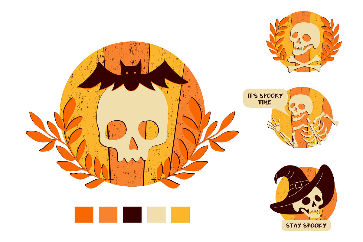 Retro Halloween Illustrations, an Object Graphic by Zim Varezhkin (Photo 2 of 5)