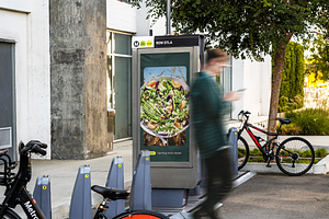 City Sidewalk Poster Sign Mockup PSD