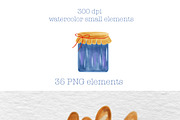 Breakfast WATERCOLOUR clipart pack, a Decorative Illustration by Oleksandra Illustrates (Thumbnail 14 of 27)