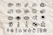 Christmas Feast Line Art Clipart, a Food Illustration by Blumensdiary (Thumbnail 2 of 6)