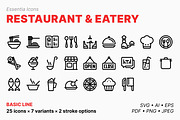 Food & restaurant icons (Line), an Outline Icon by Totto House (Thumbnail 1 of 3)
