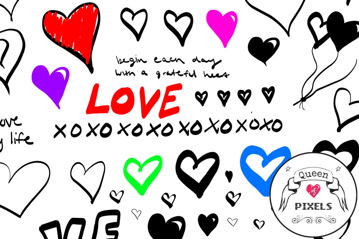 Vector Hand Drawn Hearts, an Illustration by queenofpixels (Photo 3 of 4)