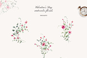 Valentine’s Day watercolor florals, a Decorative Illustration by Yuliia Lashevska (Thumbnail 4 of 11)