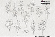 Poppy Fine Line Procreate Stamps, a Brush Add-On by CaraulanStore (Thumbnail 8 of 8)