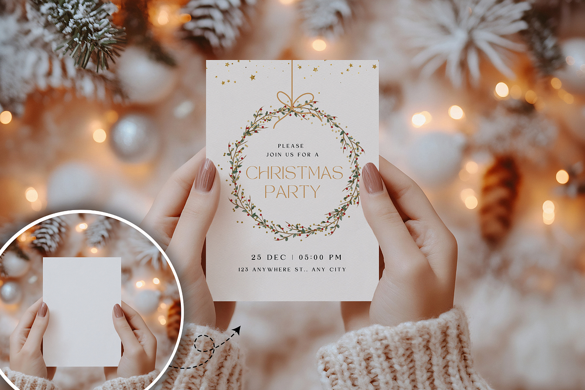 Christmas Card Mockup Bundle, a Product Mockup by TatiMockup (Photo 6 of 8)