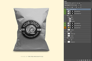 Foil Snack Bag Packaging Mockup