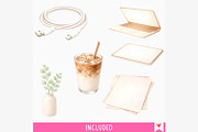 Work From Home Watercolor PNG, a Decorative Illustration by illuztrate (Thumbnail 5 of 8)