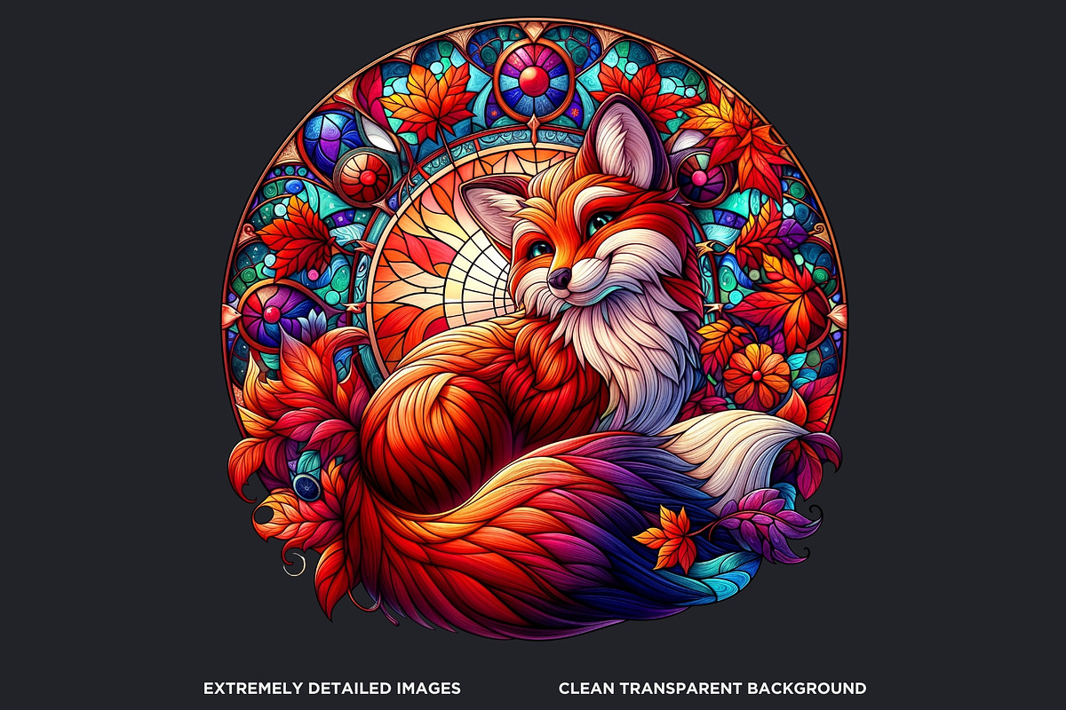 Autumn Stained Glass Round clipart, an Illustration by ThatsDesignArt (Photo 3 of 10)