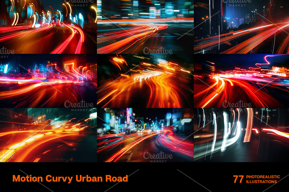 Motion Curvy Urban Roads. 77 images, an Abstract Photo by Handmadefont (Photo 10 of 15)