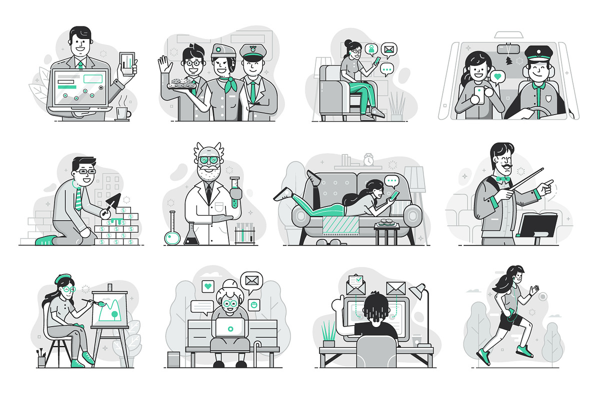 Web Marketing People Illustrations, a Person Illustration by Alex Krugli (Photo 2 of 6)