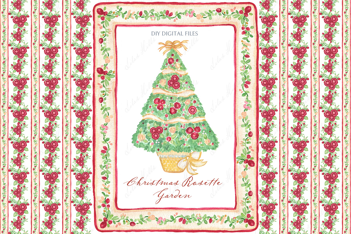 Christmas Rosette Garden Preppy, a Graphic by LABFcreations (Photo 4 of 4)