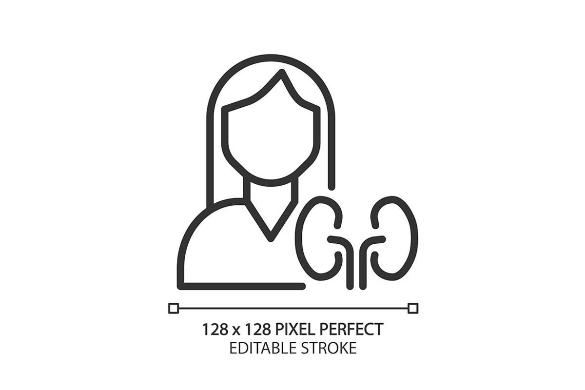 Nephrology pixel perfect linear icon, an Outline Icon by IMG Visuals