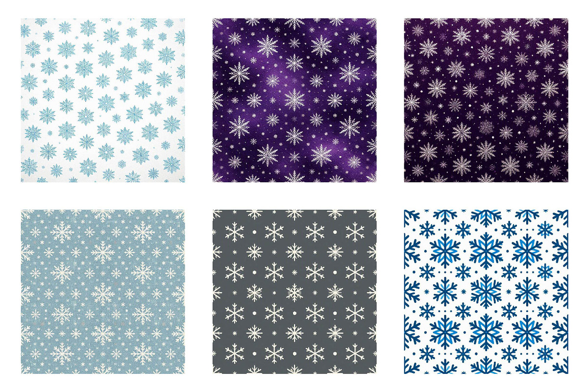 Christmas Snowflake Digital Paper, a Pattern Graphic by fashionaddict (Photo 4 of 6)