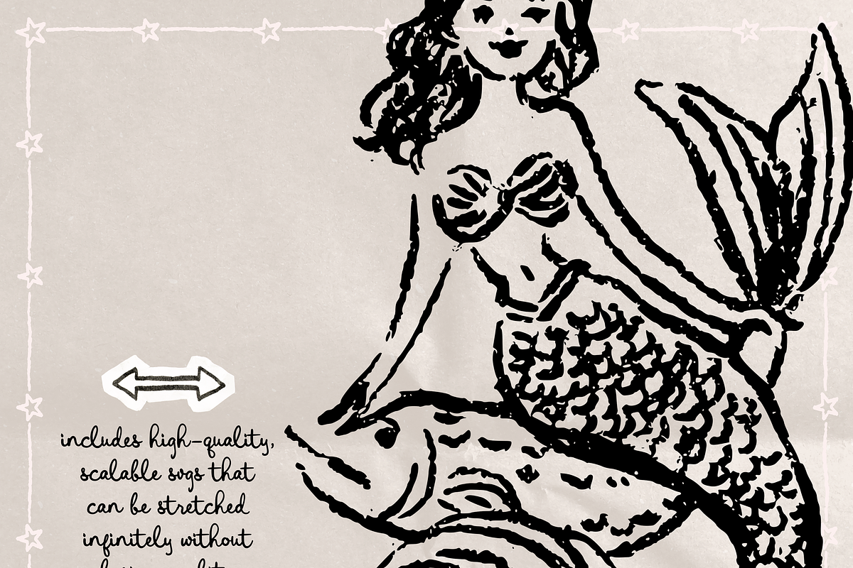Mermaid Clipart, Ocean Doodles, a Person Illustration by The October Creative (Photo 3 of 6)