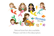 Cute Colorful Mermaid Vector PNG Set, a Person Illustration by CreativeCatandCo (Thumbnail 2 of 2)