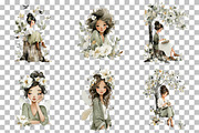 Whimsical Girls Clipart Set, an Illustration by DreamCafeArt (Thumbnail 3 of 6)