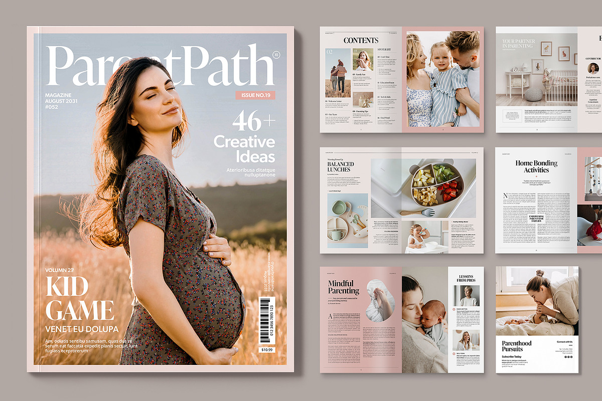 Parenting Magazine Template, a Magazine Template by BrandPacks