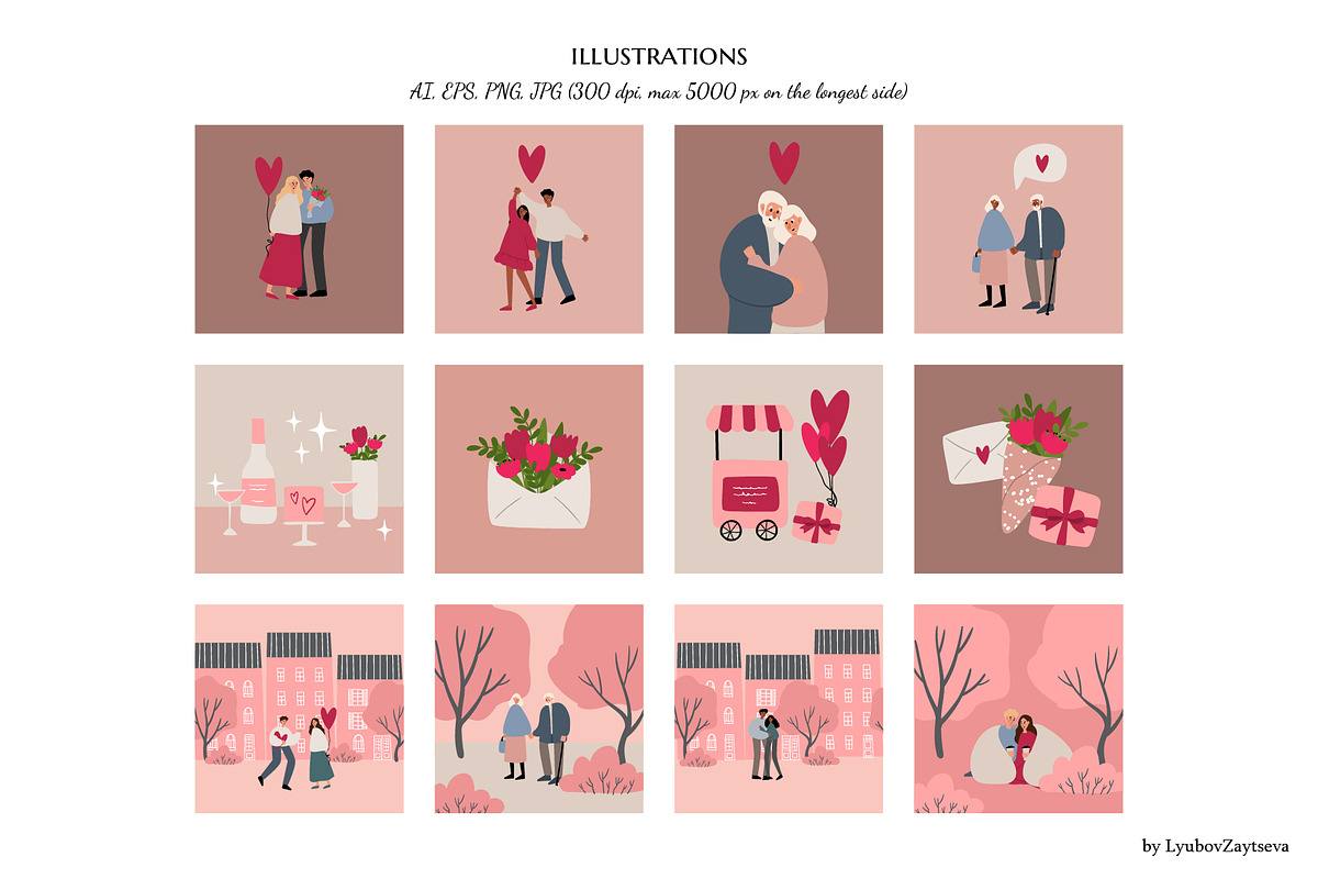 Couple in love clipart | ai png svg, a Person Illustration by LyubovZaytseva (Photo 6 of 19)