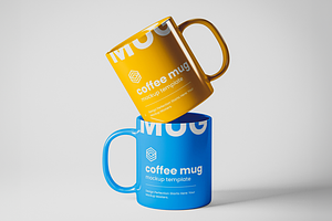Set of Two Coffee Mugs Mockup, a Cups & Container Mockup by Se٧enStudio
