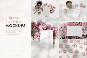 Spring Sakura mockups set