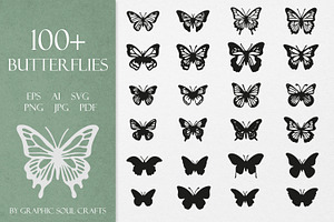 Butterfliy Line art & Silhouette SVG, an Object Graphic by Graphic Soul