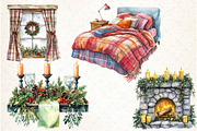 Watercolor Farmhouse Christmas Clipa, an Illustration by Libby Wishes (Thumbnail 3 of 7)