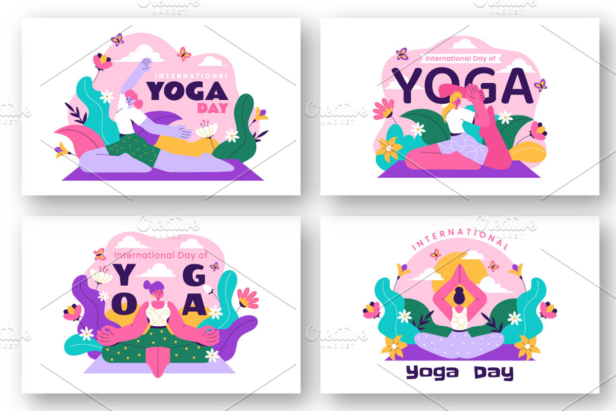 9 International Yoga Day Vector, a Sport Illustration by denayunebgt (Photo 2 of 3)